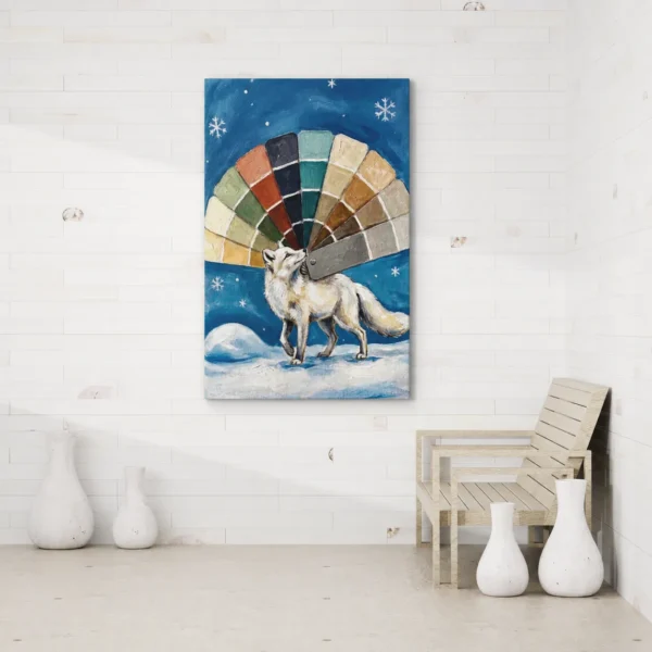 ChatGPT Image Jul 16, 2026, 12_44_55 PM_compressed Funny Arctic Fox Canvas Wall Art, Whimsical Winter Animal Matte Canvas Print