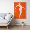Roland Garros 1990 Tennis Poster Matte Canvas Print - Abstract Figure Framed Canvas Wall Art