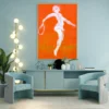 Abstract Figure Matte Art Print | Bold Orange Expressionist Contemporary Wall Decor