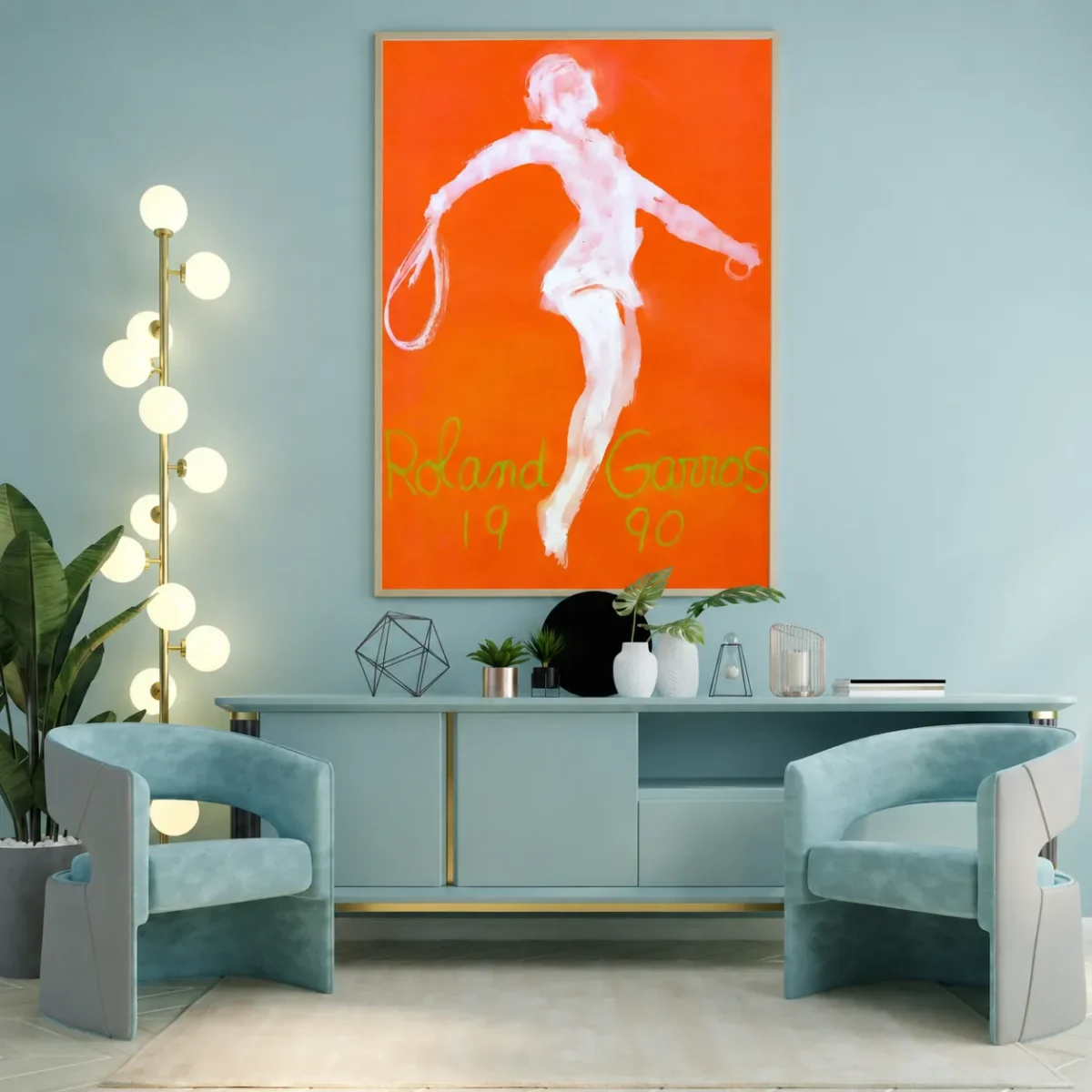 Abstract Figure Matte Art Print | Bold Orange Expressionist Contemporary Wall Decor