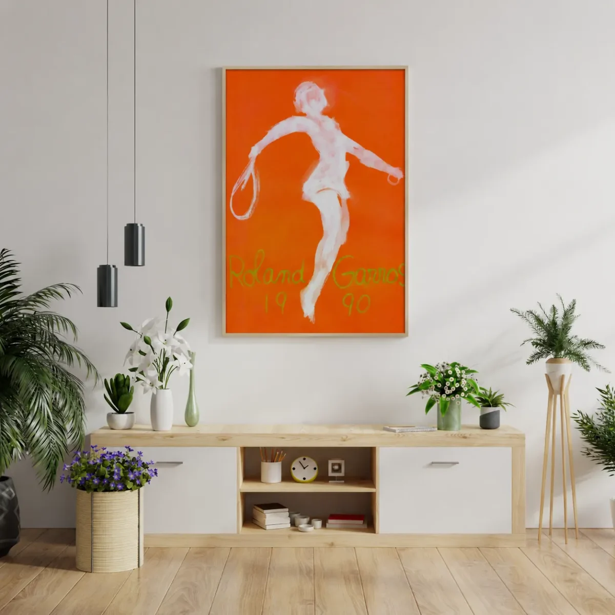 Abstract Figure Matte Art Print | Bold Orange Expressionist Contemporary Wall Decor