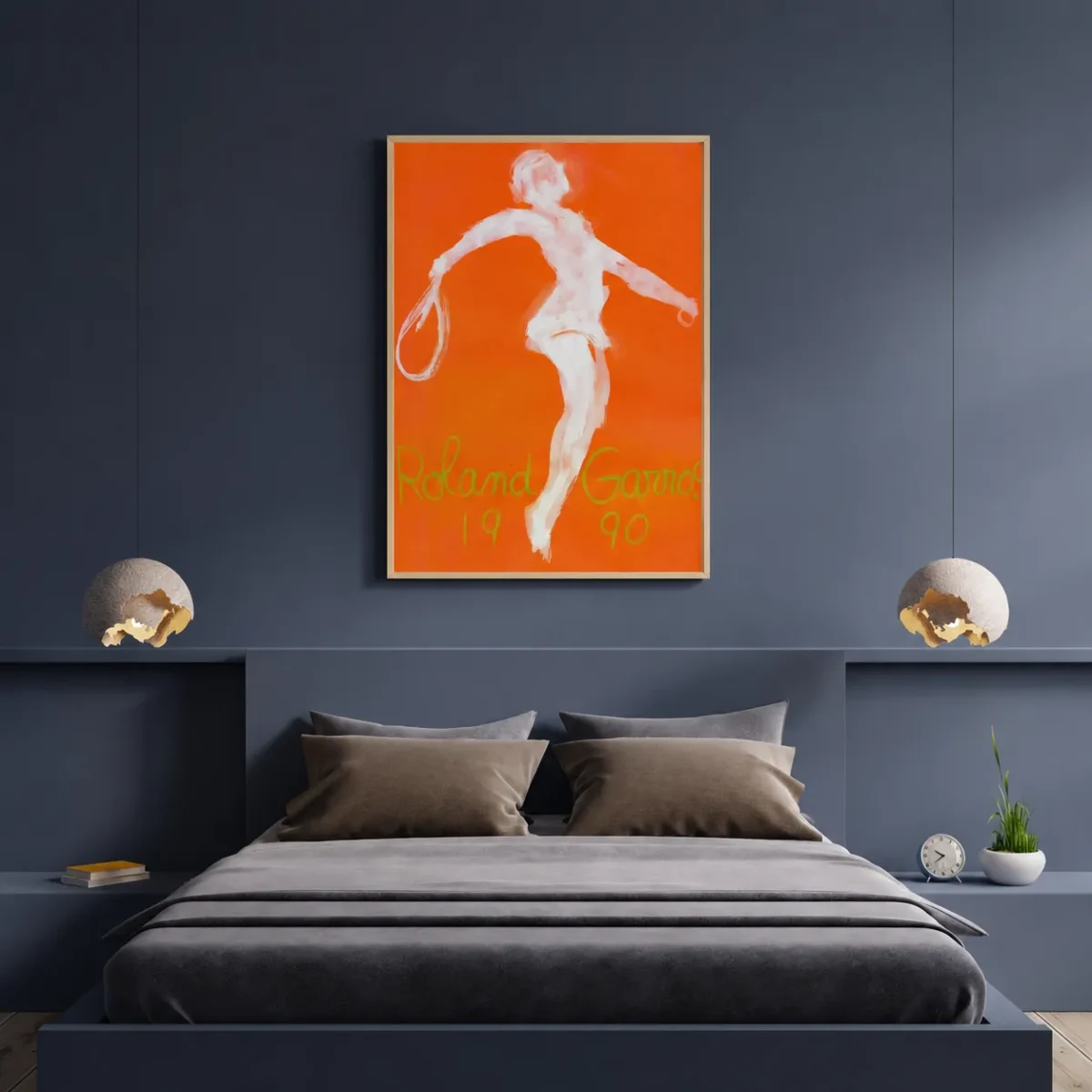 Abstract Figure Matte Art Print | Bold Orange Expressionist Contemporary Wall Decor