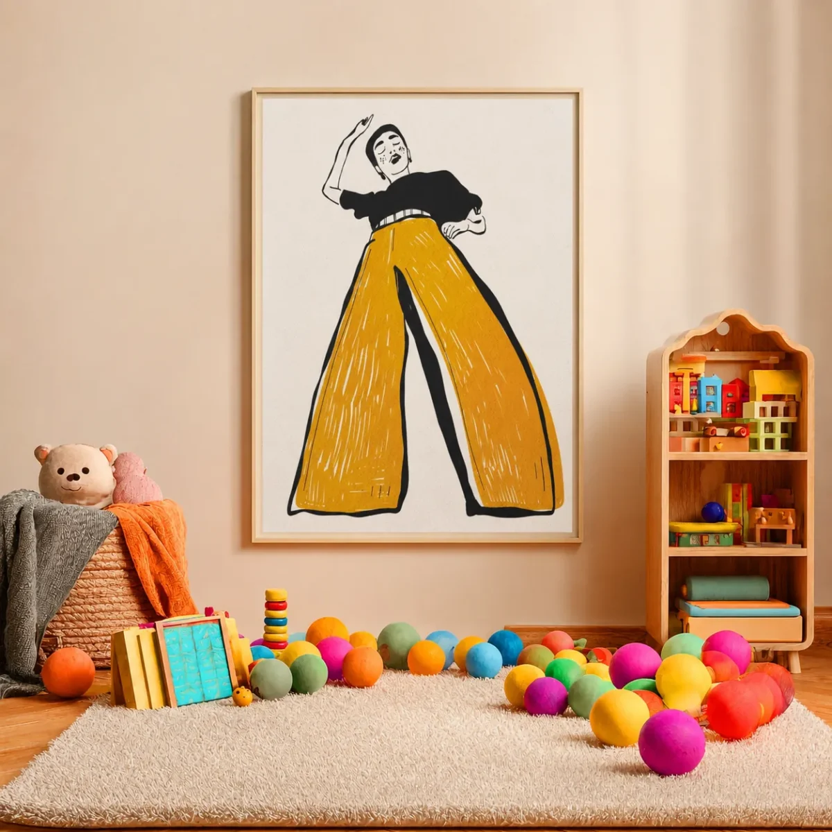 Minimalist Fashion Framed Canvas Wall Art | Modern Female Illustration Matte Canvas Decor