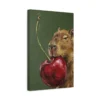 matte-canvas-stretched-125 (1)_compressed Funny Capybara Canvas Wall Art with Giant Cherry | Whimsical Animal Matte Canvas Print