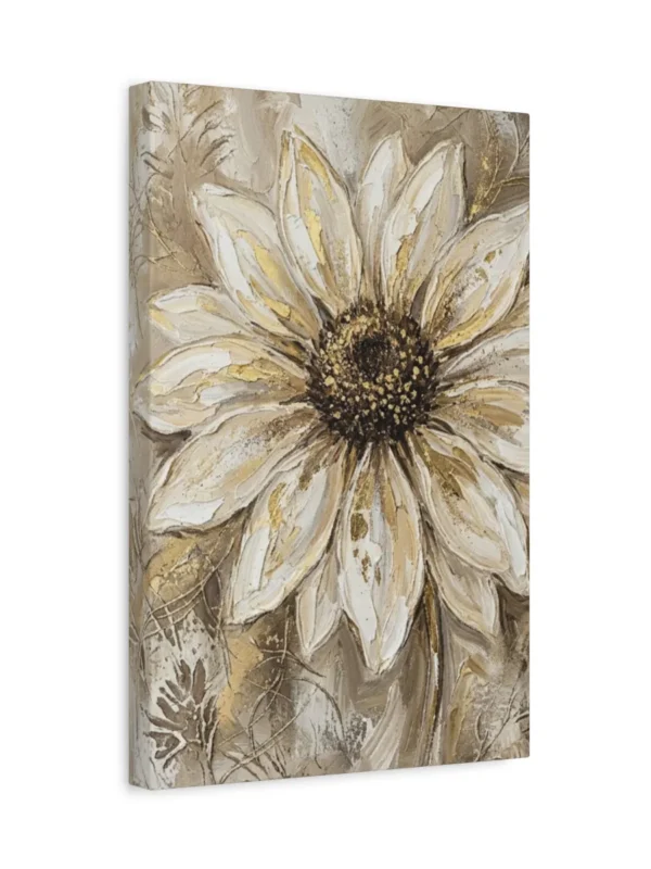 matte-canvas-stretched-125 (1)_compressed Neutral Daisy Canvas Wall Art – Luxury Beige Botanical Matte Canvas for Contemporary Décor