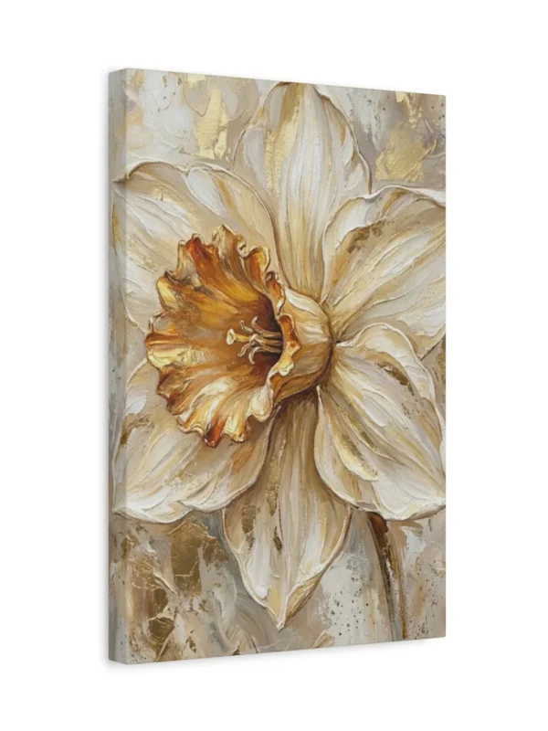 matte-canvas-stretched-125 (1)_compressed Neutral Daffodil Canvas Wall Art, Elegant Botanical Floral Matte Stretched Canvas Print