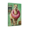 matte-canvas-stretched-125 (1)_compressed Funny Alpaca Donut Canvas Wall Art, Whimsical Bakery Animal Matte Stretched Canvas Print