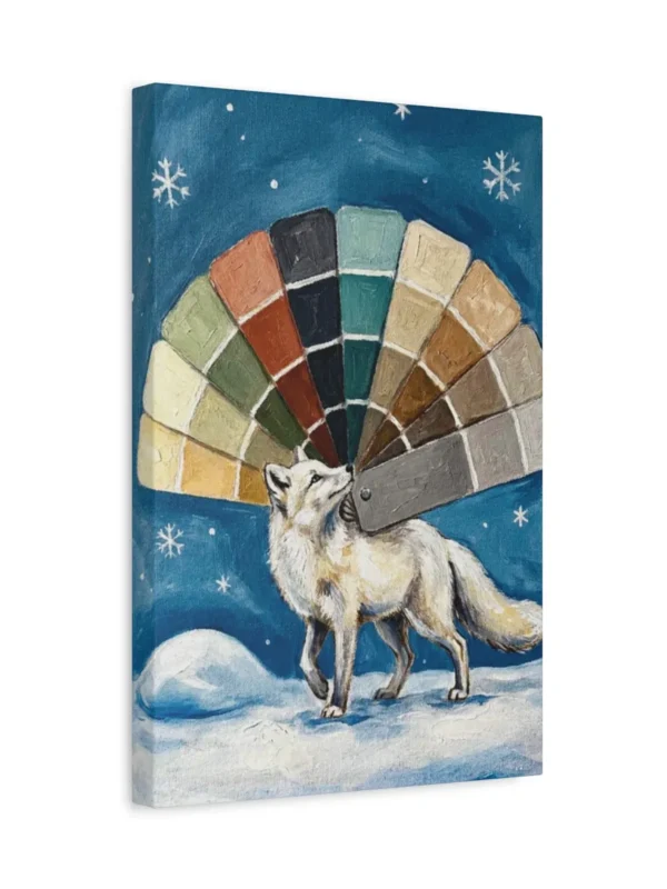 matte-canvas-stretched-125_compressed Funny Arctic Fox Canvas Wall Art, Whimsical Winter Animal Matte Canvas Print