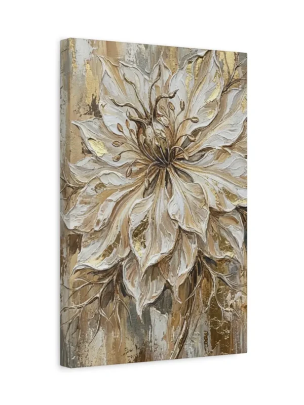 matte-canvas-stretched-125_compressed White Floral Canvas Wall Art – Elegant Neutral Botanical Matte Canvas Wall Decor