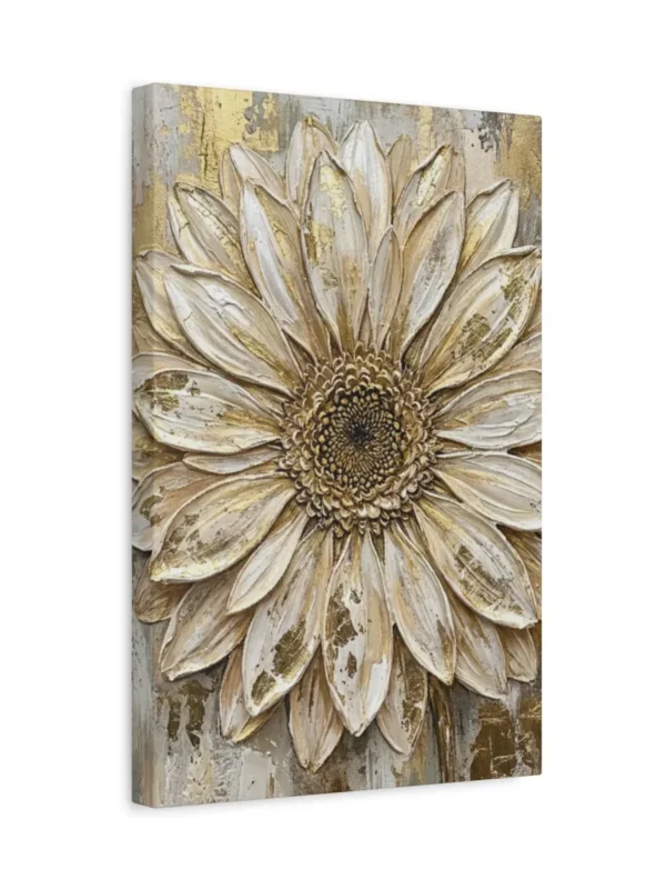 matte-canvas-stretched-125_compressed Neutral Sunflower Canvas Wall Art – Elegant Gold Botanical Matte Canvas for Modern Homes