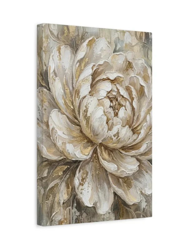 matte-canvas-stretched-125_compressed Neutral Peony Canvas Wall Art – Elegant Beige & Gold Botanical Matte Canvas Print