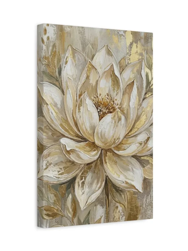 matte-canvas-stretched-125_compressed Neutral Gold Floral Canvas Wall Art, Elegant Botanical Matte Stretched Canvas Decor