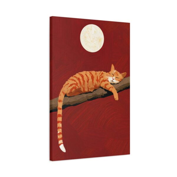 Sleeping Orange Cat Wall Art, Premium Matte Canvas for Cozy Modern Decor