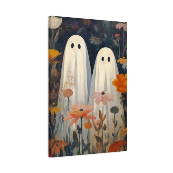 Ghosts in the Garden Matte Canvas Wall Art — Cute Floral Halloween Decor