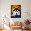 12 (2) Blue Eyed Wolf Canvas Wall Art, Wildlife Forest Decor for Modern Homes