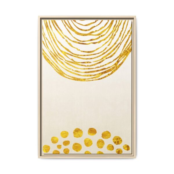 Organic Gold Fingerprint Wall Art, Premium Matte Framed Canvas for Modern Decor