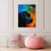 Black Bear Canvas Wall Art – Colorful Wildlife Portrait for Modern Home Decor