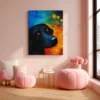 Black Bear Canvas Wall Art – Colorful Wildlife Portrait for Modern Home Decor