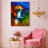 16 (1) Colorful Boxer Dog Canvas Wall Art, Vibrant Modern Pet Portrait for Home