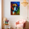 16 (3) Colorful Boxer Dog Canvas Wall Art, Vibrant Modern Pet Portrait for Home