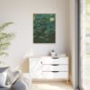 Framed Lotus Pond Canvas Wall Art – Deep Green Water Lily Botanical Decor