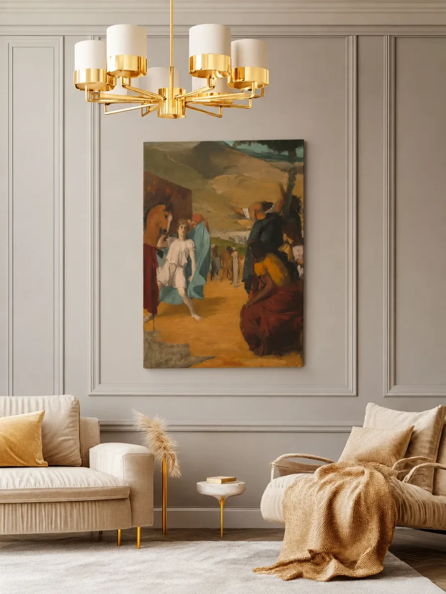 Vintage Equestrian Canvas Wall Art – Classic Horse Scene Fine Art Decor