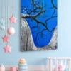 Blue Sky Tree Canvas Wall Art, Premium Matte Nature Artwork for Modern Interiors