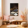 27 (3) Midnight Mountain Abstract Wall Art – Premium Matte Stretched Canvas Landscape Decor