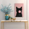 Black Cat Sunglasses Wall Art – Premium Matte Canvas for Playful Modern Interiors