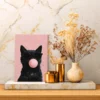 Black Cat Sunglasses Wall Art – Premium Matte Canvas for Playful Modern Interiors