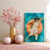 Sunglasses Cat Wall Art – Premium Matte Canvas Pool Float Artwork