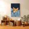 31 (2) Cozy Bedtime Cat Wall Art — Premium Matte Canvas Sleepy Cat Bedroom Decor