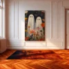 32 (1) Ghosts in the Garden Matte Canvas Wall Art — Cute Floral Halloween Decor