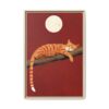 Sleeping Orange Cat Wall Art, Premium Matte Framed Canvas for Cozy Interiors