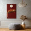 34 (1) Sleeping Orange Cat Wall Art, Premium Matte Canvas for Cozy Modern Decor