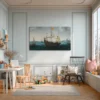 Vintage Maritime Ship Wall Art – Premium Matte Canvas Coastal Nautical Decor