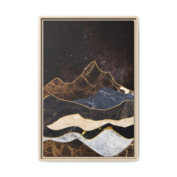Midnight Marble Mountain Wall Art – Premium Matte Framed Canvas Landscape Decor