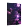 Moonlit Lotus Canvas Wall Art | Dreamy Purple Matte Canvas for Modern Home Decor
