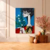 Cubist Portrait Canvas Wall Art | Modern Abstract Matte Canvas for Contemporary Interiors