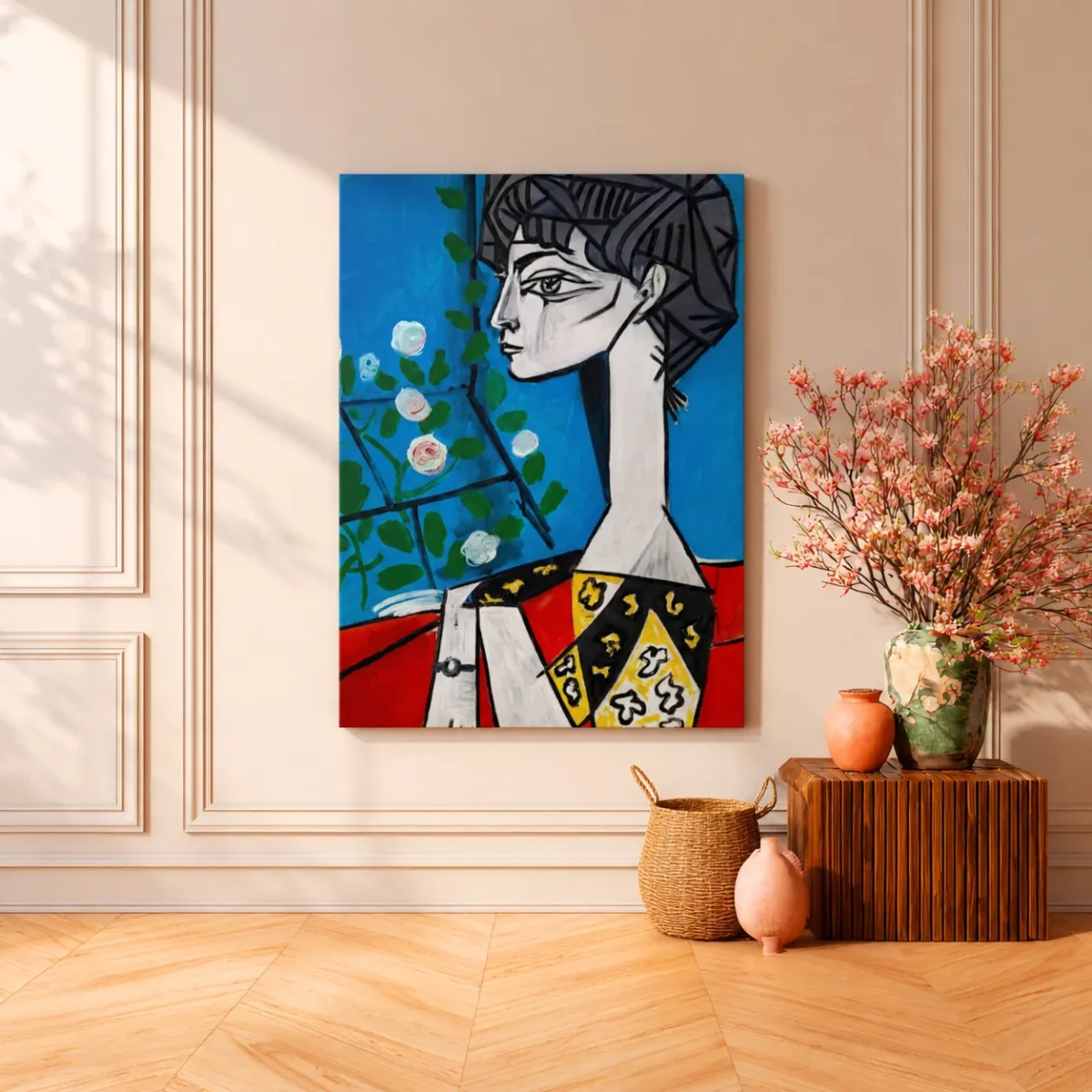 Cubist Portrait Canvas Wall Art | Modern Abstract Matte Canvas for Contemporary Interiors
