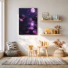 6 (2) Moonlit Lotus Canvas Wall Art | Dreamy Purple Matte Canvas for Modern Home Decor