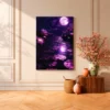 6 (3) Moonlit Lotus Canvas Wall Art | Dreamy Purple Matte Canvas for Modern Home Decor