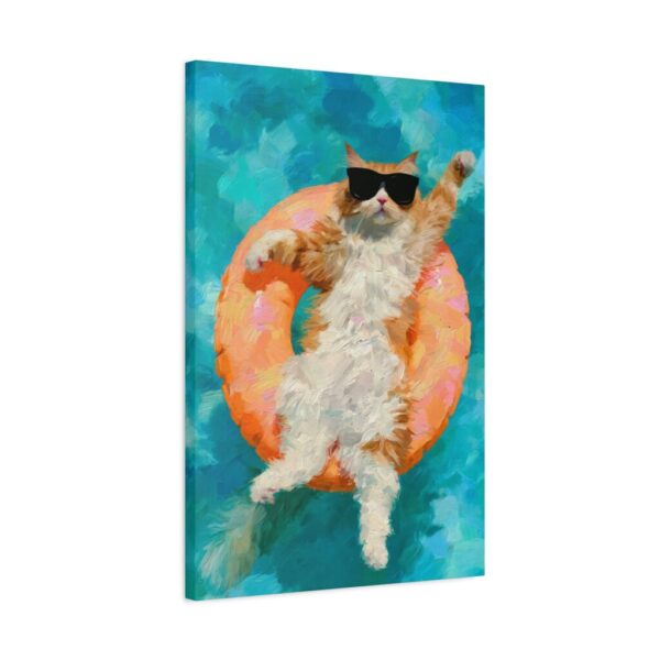 Sunglasses Cat Wall Art – Premium Matte Canvas Pool Float Artwork
