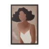 Velvet Muse Minimalist Woman Wall Art – Premium Matte Framed Canvas Decor
