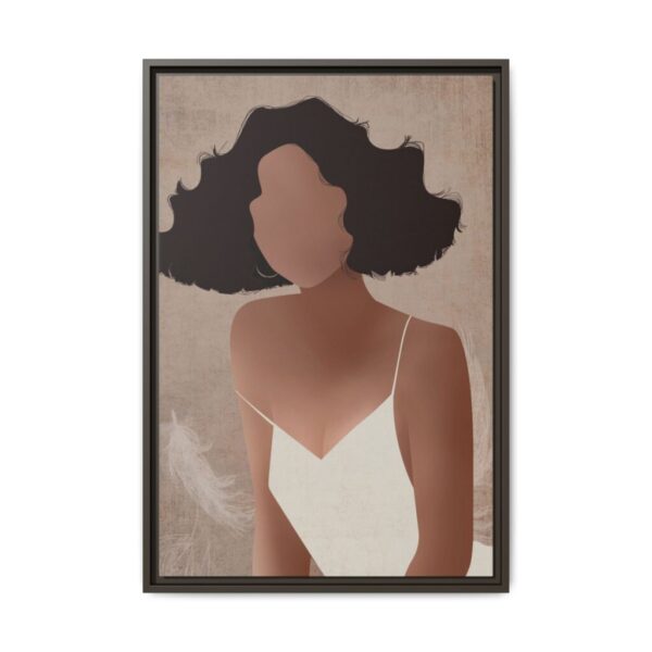 Velvet Muse Minimalist Woman Wall Art – Premium Matte Framed Canvas Decor