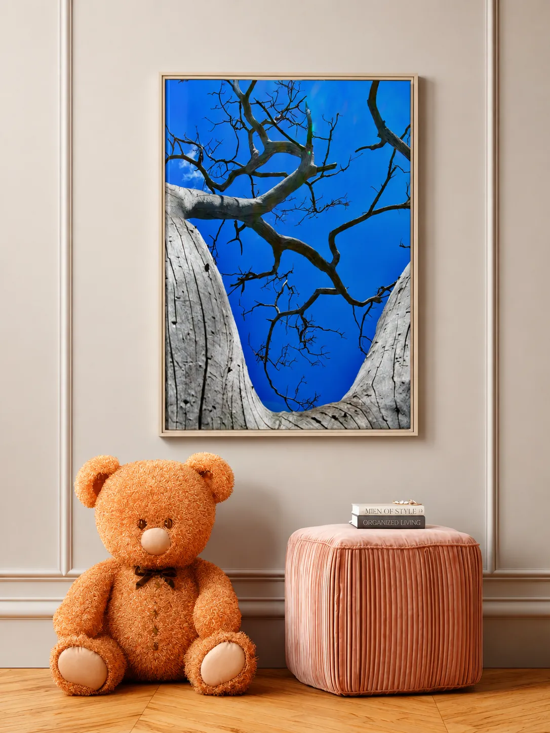 ChatGPT Image Aug 16, 2026, 08_24_01 PM_compressed Blue Sky Tree Framed Canvas Wall Art, Premium Matte Nature Artwork for Modern Decor