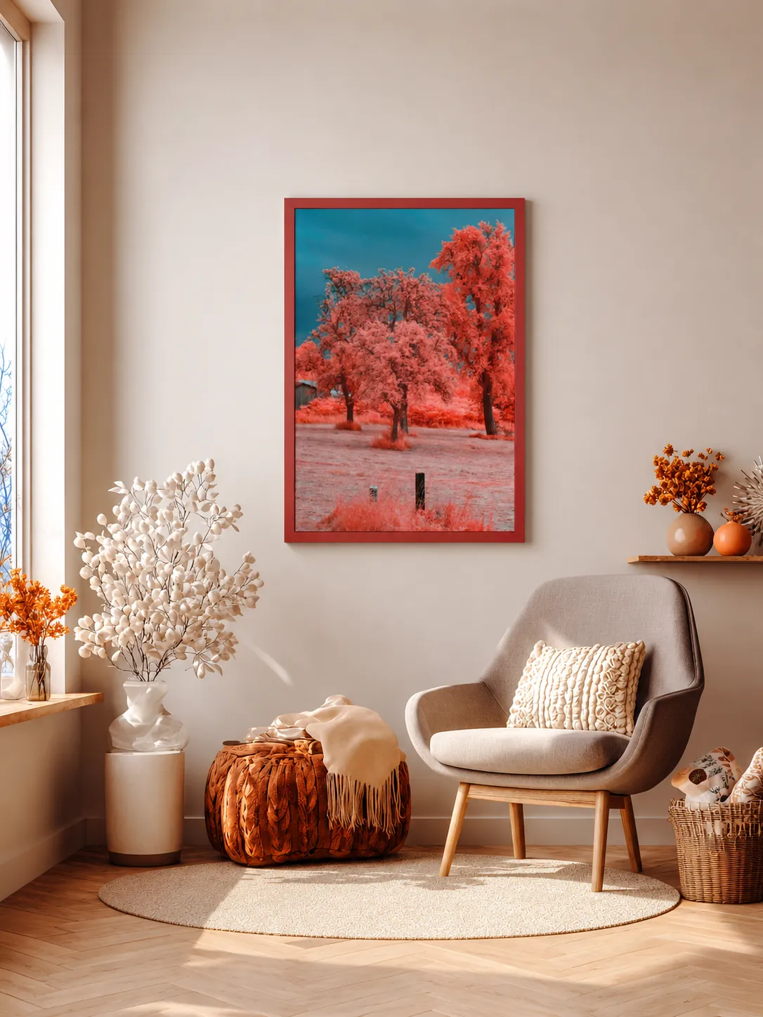 Coral Grove Framed Print, Premium Matte Paper & Multi-Color Frame Nature Wall Art