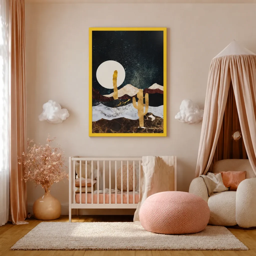 Celestial Desert Landscape Wall Art – Premium Matte Paper Multi-Color Framed