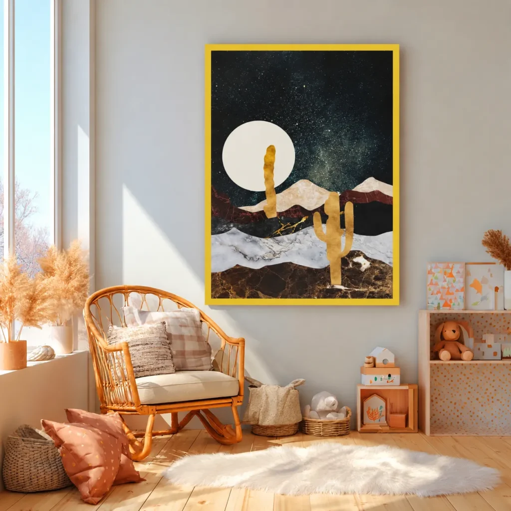 Celestial Desert Landscape Wall Art – Premium Matte Paper Multi-Color Framed
