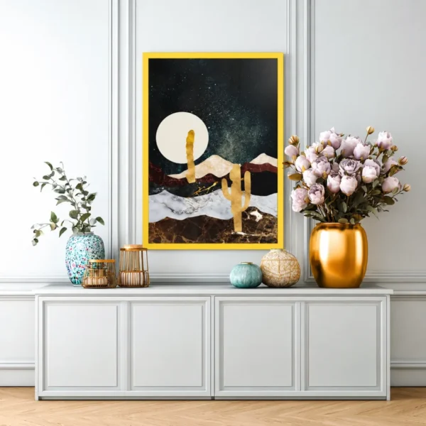 Celestial Desert Landscape Wall Art – Premium Matte Paper Multi-Color Framed